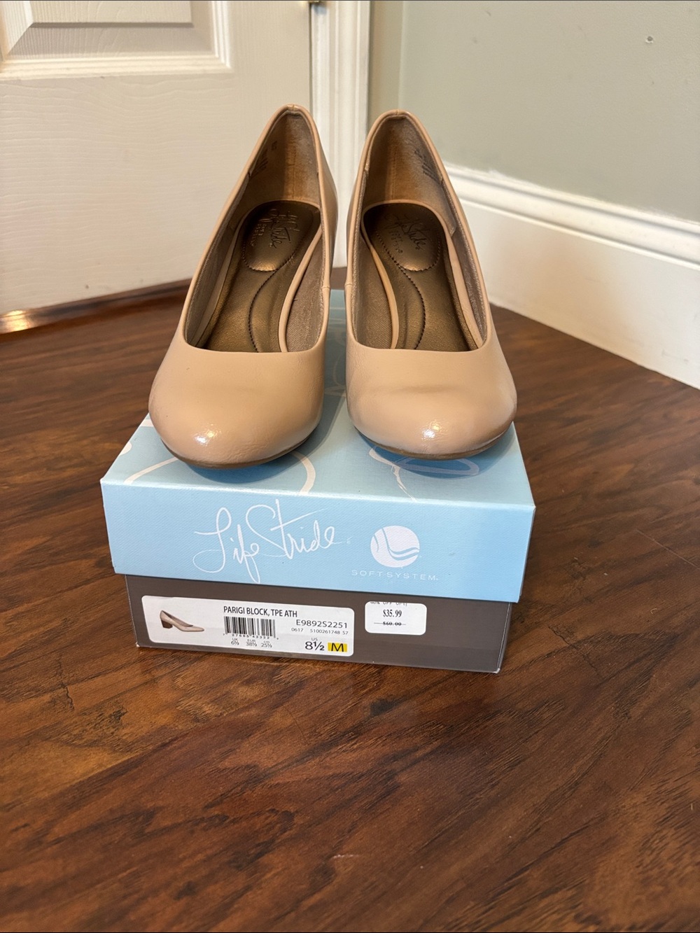 Life Stride Neutral Patent Round-Toe Pumps